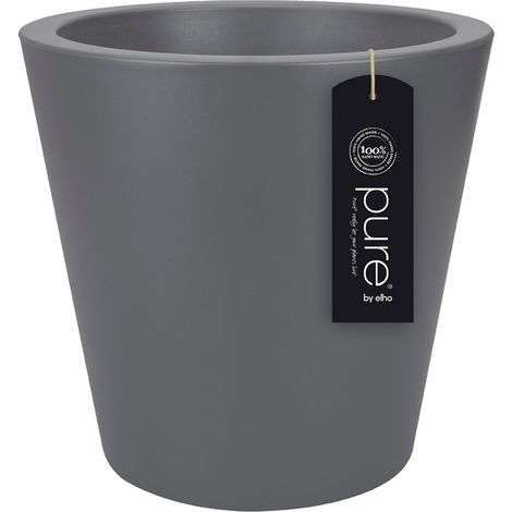 Elho Pure Straight Round 65 - Noir - Ø 64 x H 68 cm - intérieurextérieur - 100% recyclé (1/2)