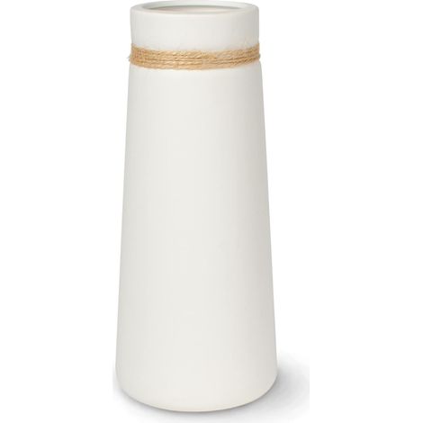 Vase en céramique pour Herbe de la Pampa Vase à Fleurs Blanc comme décoration Moderne de Salon Bobo, Grand Vase de 25 cm de Haut, décoration de la Maison Mate (Taille L) (1/5)