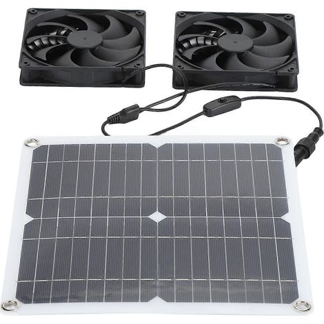Kit ventilateur solaire 12 W 18 V, extracteur d'air solaire jusqu'à 3 000 tr/min, étanche IP65 pour une utilisation extérieure, petits poulaillers, serres, abris de jardin, bâtiments d'élevage. (1/5)