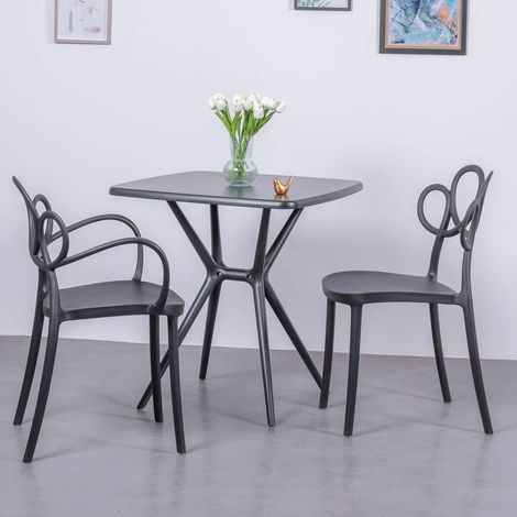 Nest Dream - Quadratischer Kunststofftisch - Dream - Schwarz