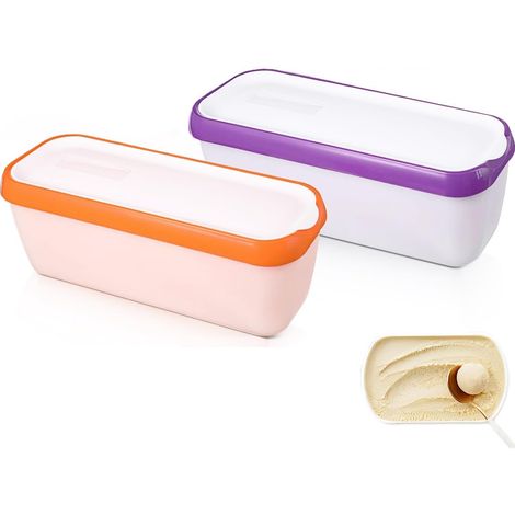 Contenitori per gelato da 2 pezzi, contenitore per gelato riutilizzabile da 1,5 l, scatola per gelato riutilizzabile, scatola per gelato con coperchio, per gelato, yogurt e dessert (1/5)