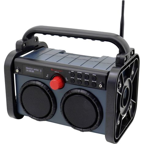 Radio de chantier DAB+ DAB85BL – Bluetooth – Alimentation secteur et batterie lithium-ion – IP44, 40 stations – Couleur bleu, noir – Soundmaster