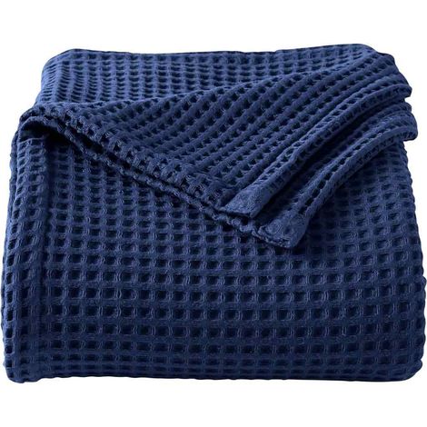 1 Couverture été reine, fibre de rayonne respirante, motif losange classique, pour lit double et climatiseur (1/5)
