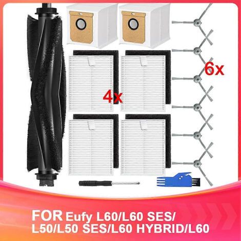 Kits d'accessoires de rechange pour aspirateurs robots Eufy Clean L60/L60 SES/L50/L50 SES/L60 Hybrid/L60 Hybrid SES