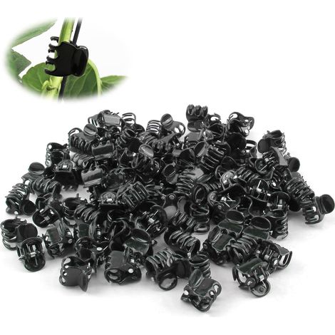 Paquete de 100 pinzas para plantas trepadoras, pinzas para tallos de orquídeas, tomates, pepinos, melones, flores y otras plantas en maceta, pinzas para sujetar tallos (1/5)