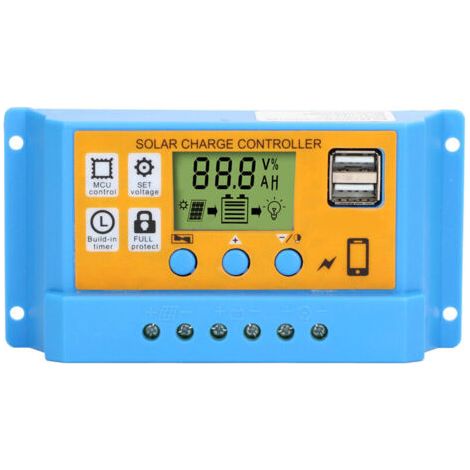 Régulateur Solaire 30A avec Affichage Numérique - Contrôleur de Charge Intelligent pour Panneaux Solaires 12V/24V jusqu'à 780W (1/5)