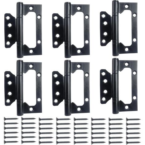 Hochleistungsfähige, eingelassene Rolltorscharniere aus Edelstahl, 4 Zoll, 6 Stück, schwarz (1/5)