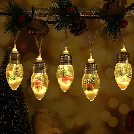 Guirlande Lumineuse Boule À Neige - 20 Ampoules LED - 2 M - Alimentation Piles - Décoration Intérieure Extérieure - 1 Pièce (1/5)