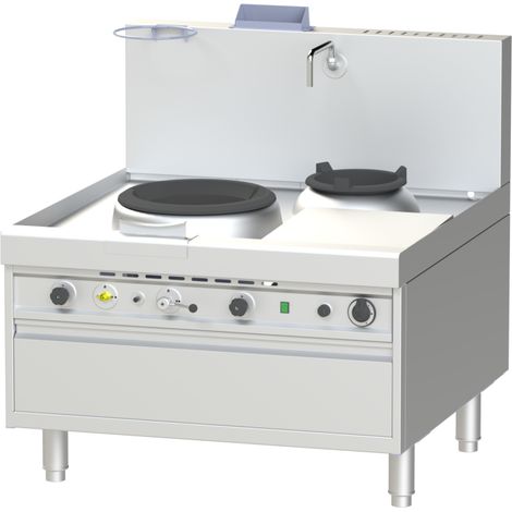 WOK TURBO GAZ SERIE 900 - 1 BRULEUR + 1 NEUTRE - 1 X 40 KW - NAYATI