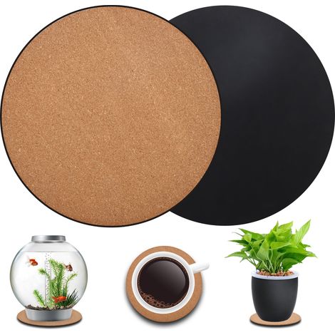 Lot de 2 tapis de protection en liège et plastique écologique pour pots de fleurs, 30 cm (1/5)