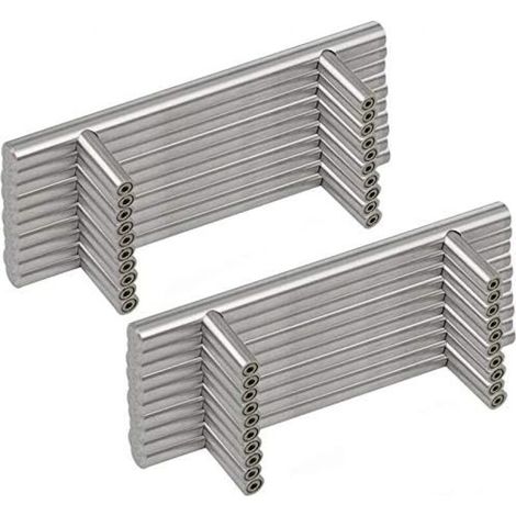 20 Edelstahlgriffe, 160 mm Lochabstand, T-Griffe aus gebürstetem Stahl, für Schranktüren (1/5)