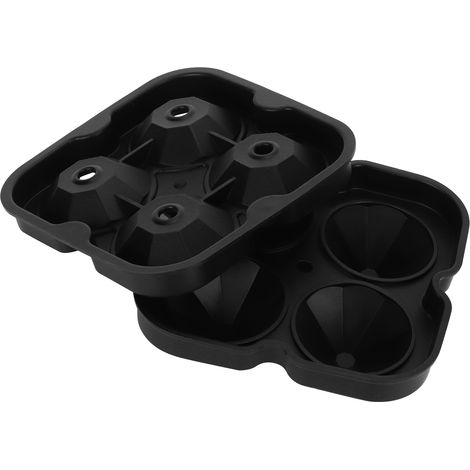 Moule à Glaçons Diamant Réutilisable 4 Cases - Noir - Accessoire de Cuisine (1/5)