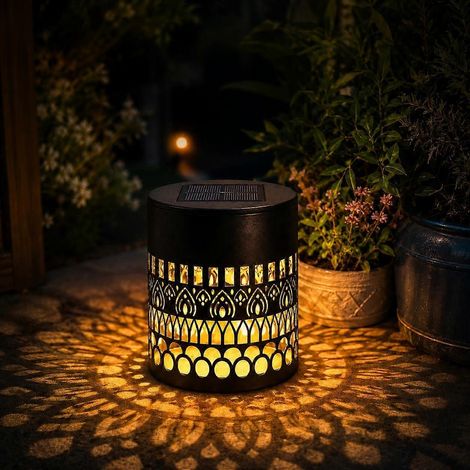 Lanterne solaire rétro étanche d'extérieur décoration pour jardin cour porche pelouse intérieur et table - 1 pièce (1/5)