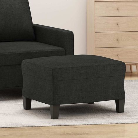 Repose-Pieds pour Salon ou Chambre - Tabouret Pouf Noir 60x50x41 cm Tissu BV482965 - BonneVie (1/5)