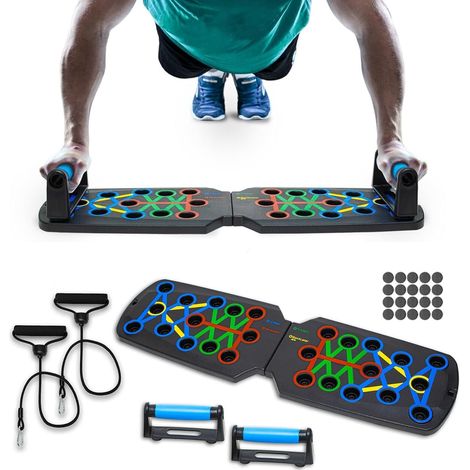 APEX Push Up Board 14 en 1, Pliable Planche Pompe Musculation, Planche Push-up Musculation Maison avec poignées, Fitness Sport Maison (1/5)