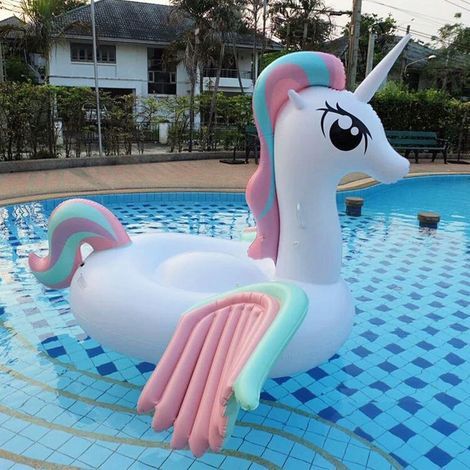 Einhorn-Reitboot, Wasser-Schwimmbett, Schwimmring (1/3)