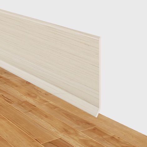 Plinthe souple autoadhésive moulure murale 10cm de large adhesive plinthe murale en PVC décorative pour mur et sol (Grain de bois beige, 10cm×6m) (1/5)