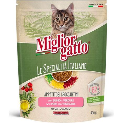 MIGLIOR GATTO ADULTO CROCCANTINI SUINO E VERDURE 400 G