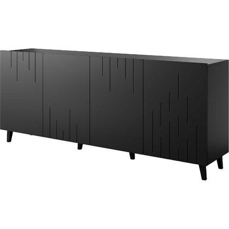 Buffet bas contemporain noir mat 200 cm Spiro (1/3)