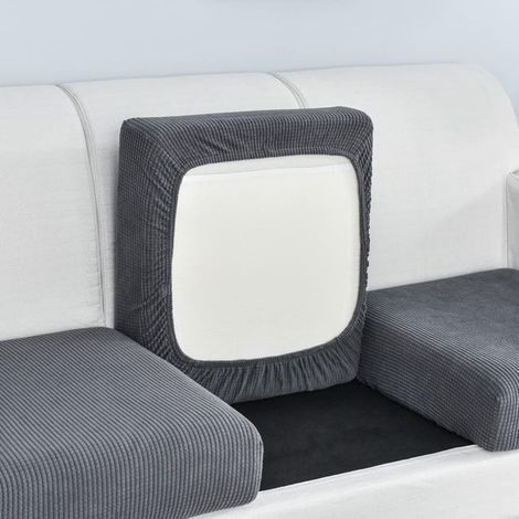 Housse de coussin de canapé très élastique, antidérapante et douce, avec élastique en bas. (1/4)
