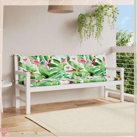 361749 Coussins de banc de jardin lot de 2 multicolore 200x50x7 cm (1/5)