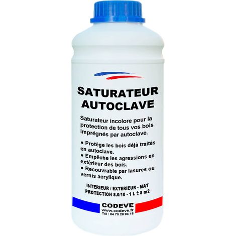 Codève Bois – Saturateur bois autoclave 1 L – Protection durable pour bois déjà traité – Application horizontale et verticale – Rendement 10 m²/L
