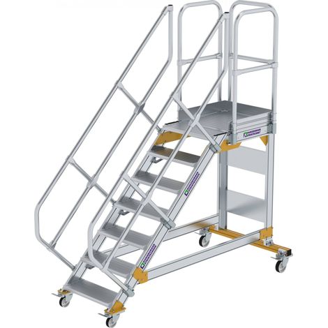 MUNK Plattformtreppe fahrbar 45° Stufenbreite 600mm 7 Stufen (1/2)