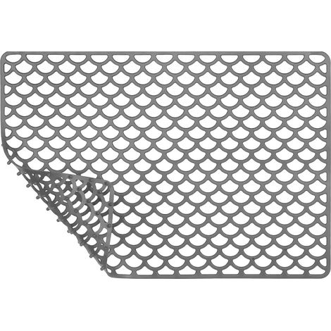 Silicone Kitchen Sink Mat, 46 × 32 cm Kitchen Sink Protector, Silicone Sink Protection Mat with Support Columns, Hollow Design for Drainage, Thermal Insulation, Non-Slip (1/5)