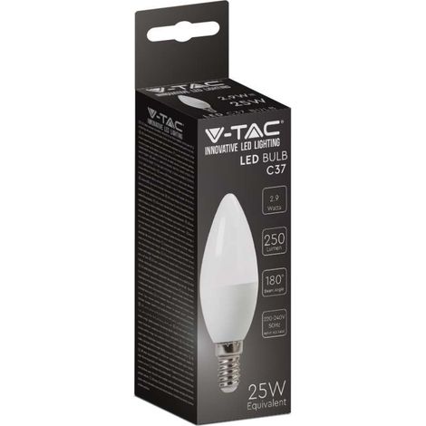 V-TAC VT-2323 Lampadina LED candela SMD 2.9W E14 bianco freddo 6500K sku 2986