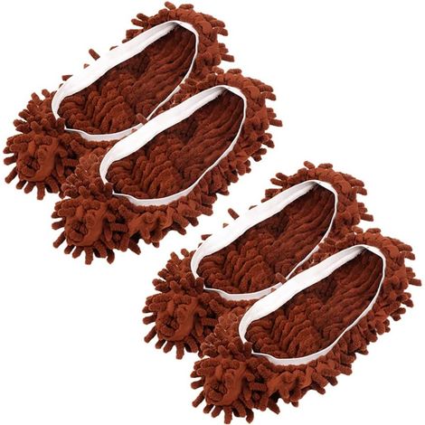 CSPARKV 2 pares de pantuflas para fregar, pantuflas de limpieza, zapatos para limpiar pisos, zapatos de limpieza de microfibra, pantuflas para fregar, funda para zapatos