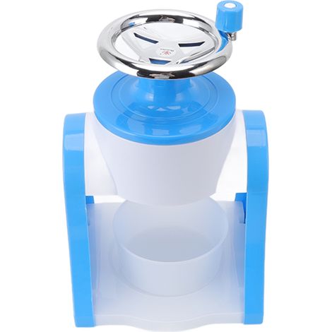 Machine à glace pilée à manivelle, lames en acier inoxydable, broyeur à glace portable et sûr pour la maison, les restaurants, les cafés et les stands de restauration, bleu (1/5)