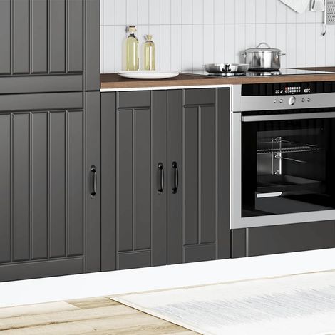 Maison Exclusive - Mobile Base Lavello Lucca Nero in Legno Multistrato