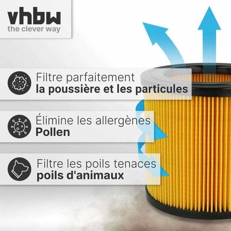 Filtre Plissé Compatible Topcraft NT0506 NT0507 NT0609, Cartouche pour Aspirateur Sec et Humide