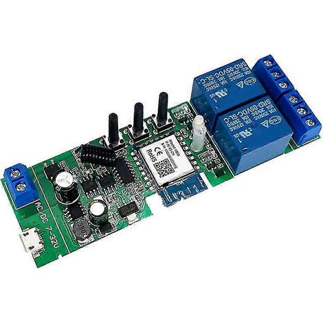 Tuya Smart WiFi Switch Relay Module 2 CH 7-32V RF/APP Wireless Remote Control Smart Home for Home