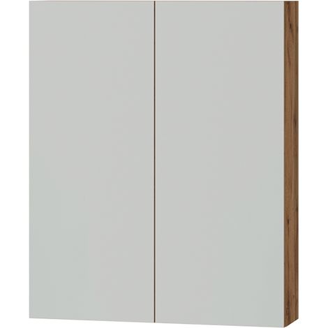 Armario con espejo para baño Lotta, Roble, 59.7 x 73.2 cm con 2 puertas, Vicco (1/5)