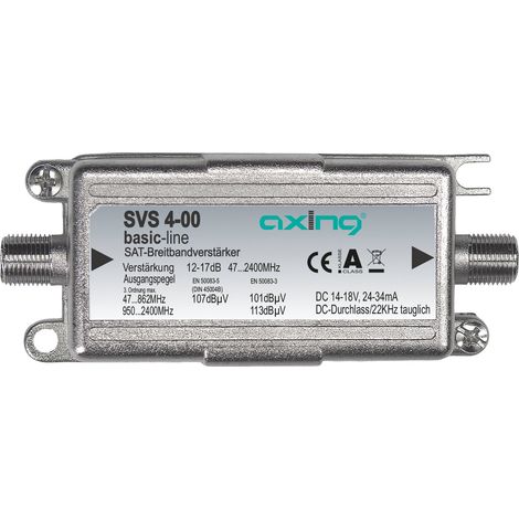 Axing SVS 4-00 Amplificatore di Linea per Segnali Satellitari e Antenna, 17 dB, 47-2400 MHz (1/2)