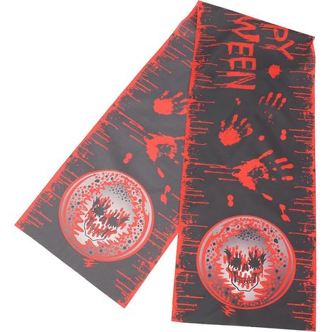 Chemin de table décoratif d'Halloween pour la maison, en tissu noir (1/5)