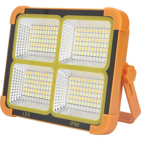 1000-W-Solar-Arbeitsleuchte, 4-stufig verstellbar, IP66, tragbarer Solar-Flutlichtstrahler für Notfälle in Garage und Teich (1/5)