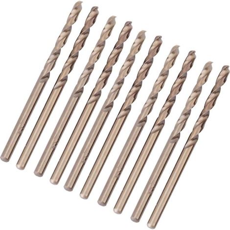 Jeu de 10 forets hélicodaux M35 HSS Cobalt pour perceuses, 4.4mm (1/4)