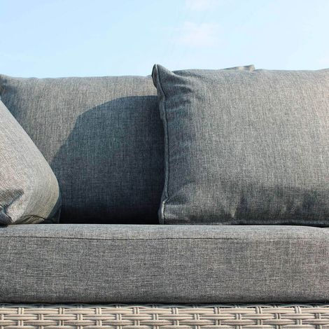 CRINIS - divano da giardino con pouf completo di cuscino intreccio in rattan sintetico (1/4)