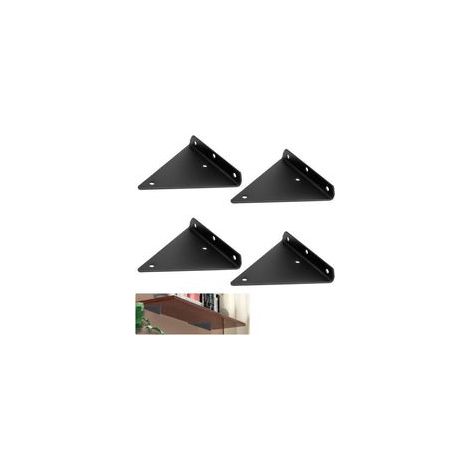 Juego de 4 soportes triangulares para estantes, 14 x 13 cm, para estantes flotantes, soportes invisibles para estantes, soportes metálicos para estantes de pared, fijaciones invisibles para estantes a (1/4)