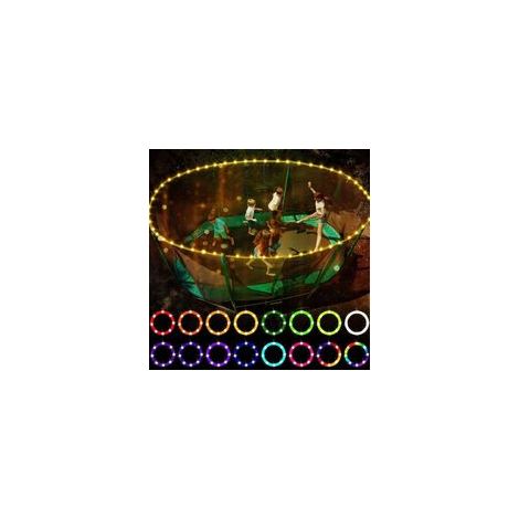 LED Trampoline Lights,remote control Trampoline Rim LED Light,16 color change by yourself, waterproof,Super Bright to Play at Night Outdoors, good gift for kids(12 mètres 100 lampes)
