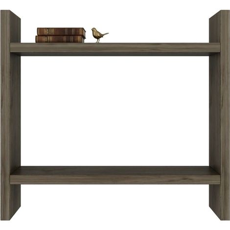 Mensola Morfasso, 2 Ripiani, Sfumatura Colore Struttura Noce, 34x10x30h cm Marrone Noce
