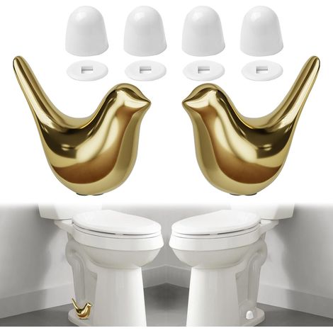 Golden Bird Keramik-WC-Sitze, 2er-Set & universelle Schraub-WC-Sitze, 2er-Set, Bodenschraubenabdeckungen für Badezimmer-WCs