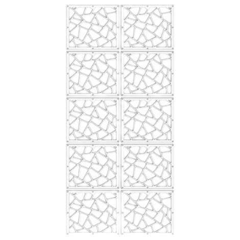 Séparateur De Pièce - PVC Écologique - 29 cm x 29 cm - Design Ajouré Moderne - Blanc - Lot De 12 (1/5)