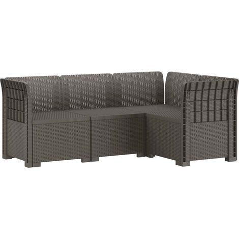 4-Seater Garden Sofa Rattan Look PP Light Grey vidaXL (1/5)