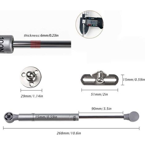 Bardusch-2pcs 100n Molle a gas per ante di cucina Ammortizzatori a gas per porte di mobili da cucina Braccio pneumatico Molla idraulica per ante di cucina Ammortizzatori a gas per ante di cucina A (1/4)