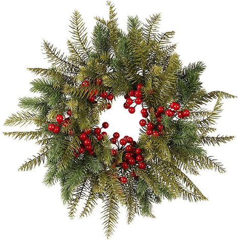 Couronne de guirlande de baies rouges pour décoration de Noël, 1 pendentif en forme de baie artificielle (1/5)