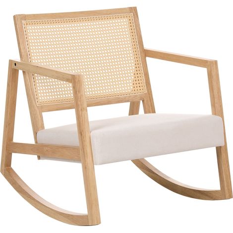 Schaukelsessel LEIDY Holz Hellbraun / Hellbeige
