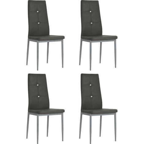 Esszimmerstühle 4 Stk. Grau Kunstleder